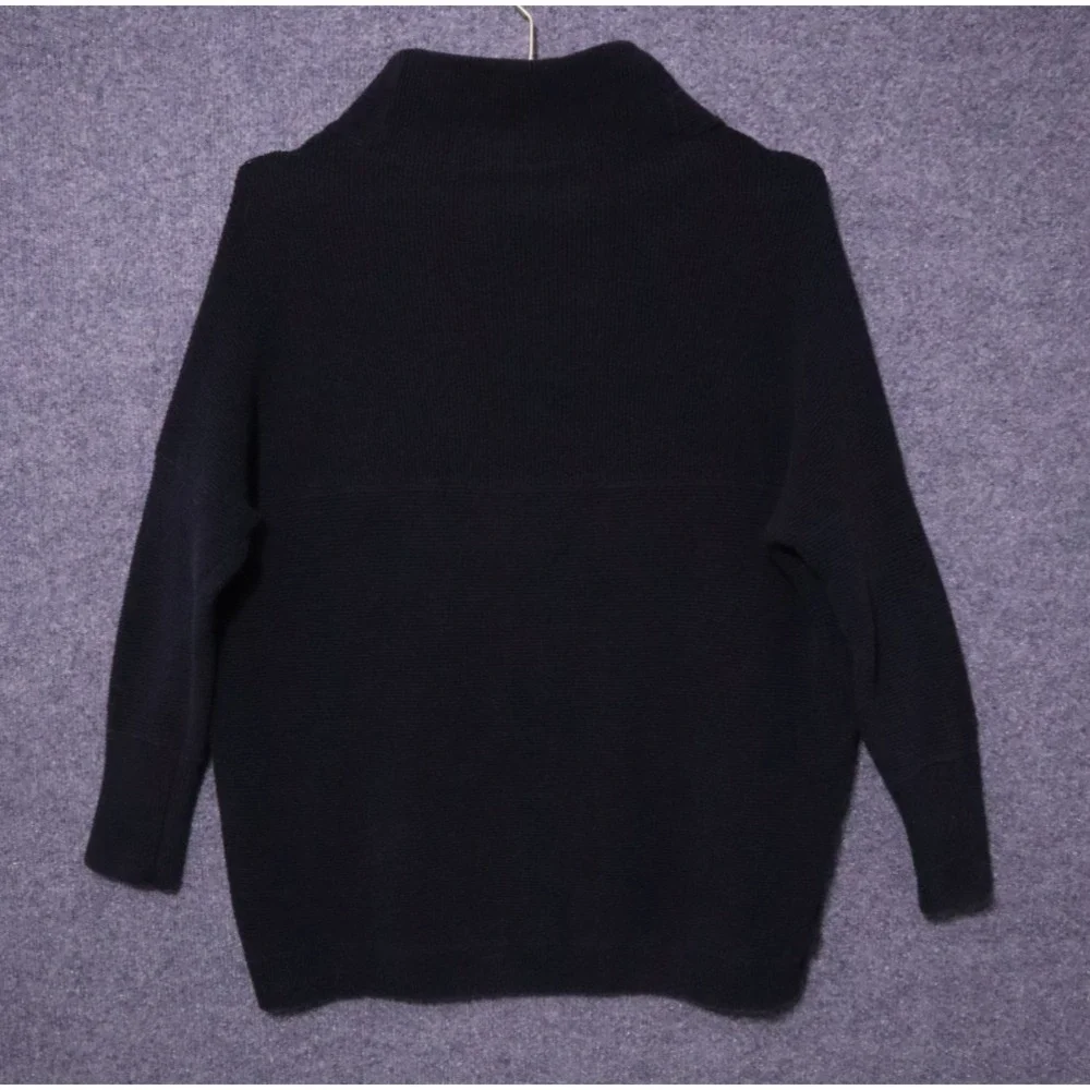 Free People Sweater Women XS Black Ottoman‎ Slouchy Tunic BOHO Oversized EUC